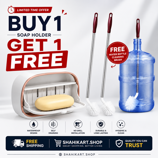 Soap Holder with Drainage Tray + FREE Water Bottle Cleaning Brush